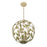 Crystorama Broche 4 Light 16" Chandelier, Champagne Green Tea