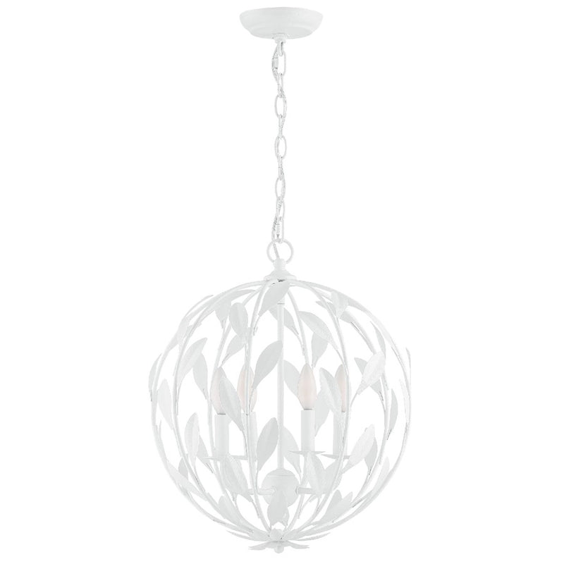 Crystorama Broche Chandelier, Matte White