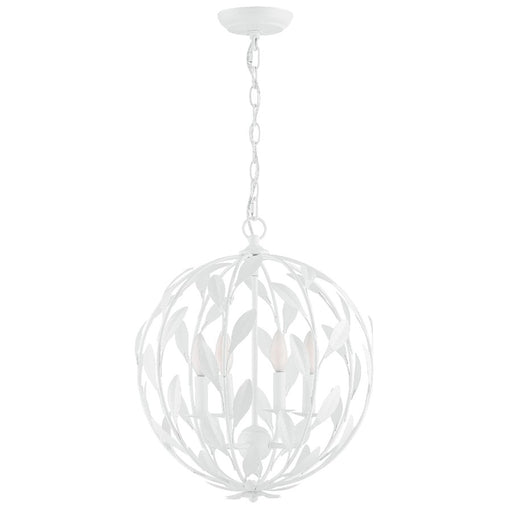 Crystorama Broche Chandelier, Matte White