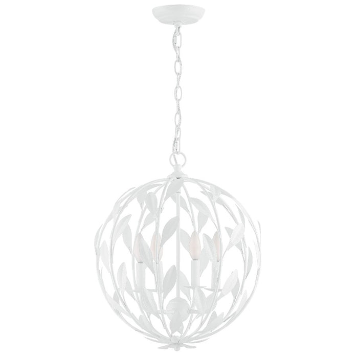 Crystorama Broche Chandelier, Matte White