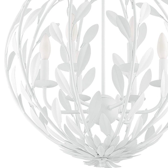 Crystorama Broche Chandelier, Matte White