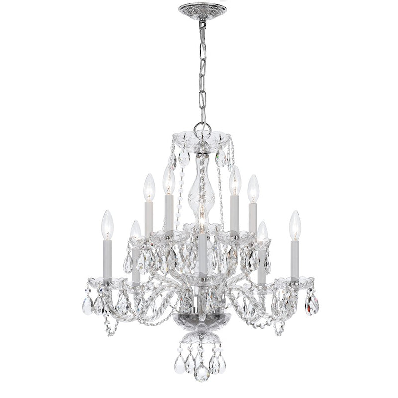 Crystorama Traditional Crystal 10 Light Chandelier, Chrome - 5080-CH-CL-I