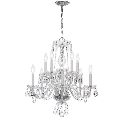 Crystorama Traditional Crystal 10 Light Chandelier, Chrome - 5080-CH-CL-I