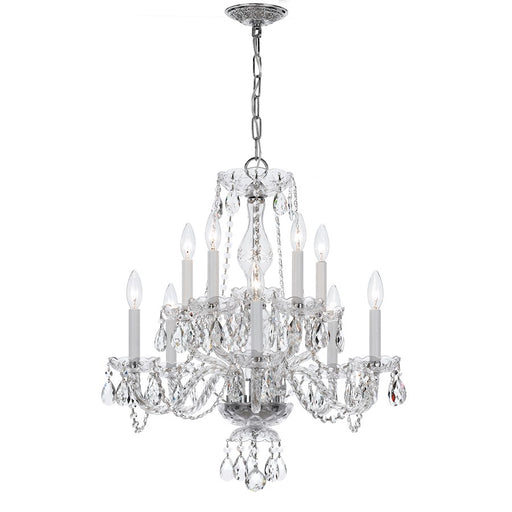 Crystorama Traditional Crystal 10 Light Chandelier, Chrome