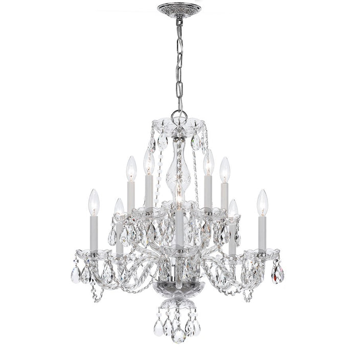 Crystorama Traditional Crystal 10 Light Chandelier, Chrome