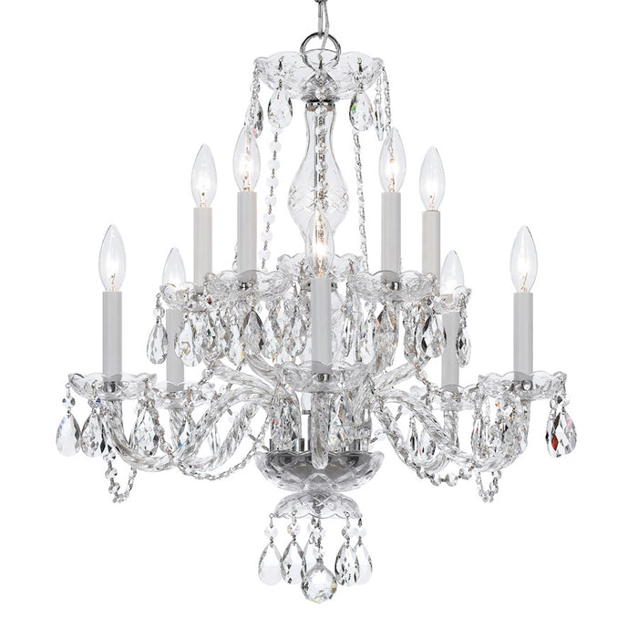 Crystorama Traditional Crystal 10 Light Chandelier, Chrome