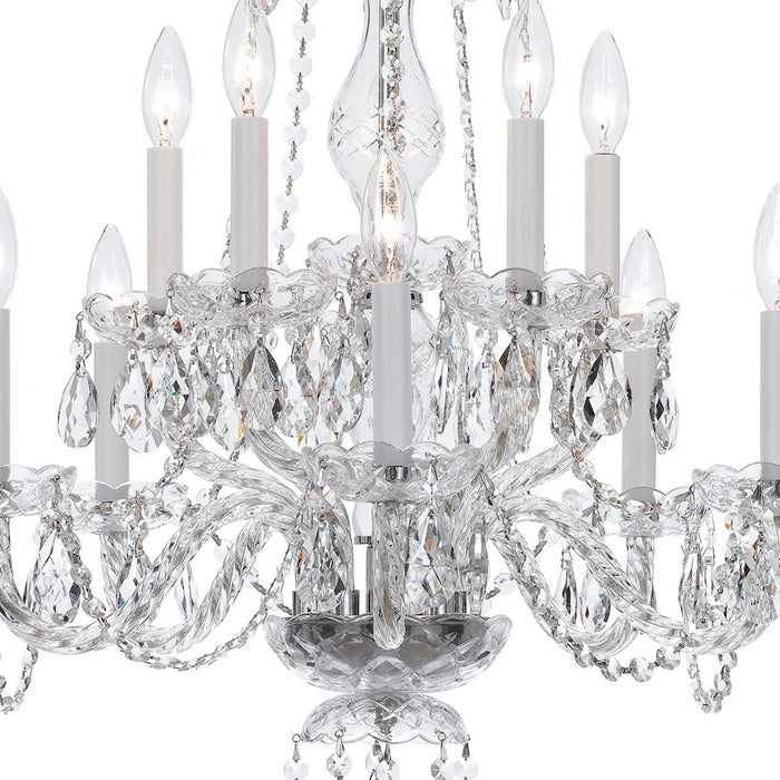 Crystorama Traditional Crystal 10 Light Chandelier, Chrome
