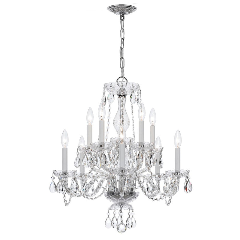 Crystorama Traditional 10 Lt Clear Crystal Chrome Chandelier V