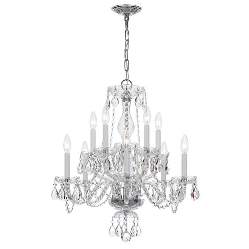 Crystorama Traditional 10 Lt Clear Crystal Chrome Chandelier V