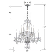 Crystorama Traditional 10 Lt Clear Crystal Chrome Chandelier V