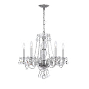 Crystorama Traditional Crystal 5 Light Chandelier, Chrome - 5085-CH-CL-I