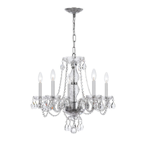 Crystorama Traditional Crystal 5 Light Chandelier, Chrome - 5085-CH-CL-I