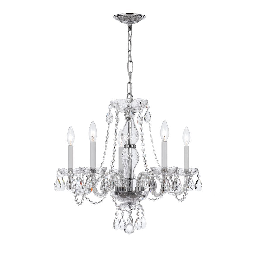 Crystorama Traditional Crystal 5 Light Chandelier, Chrome - 5085-CH-CL-I
