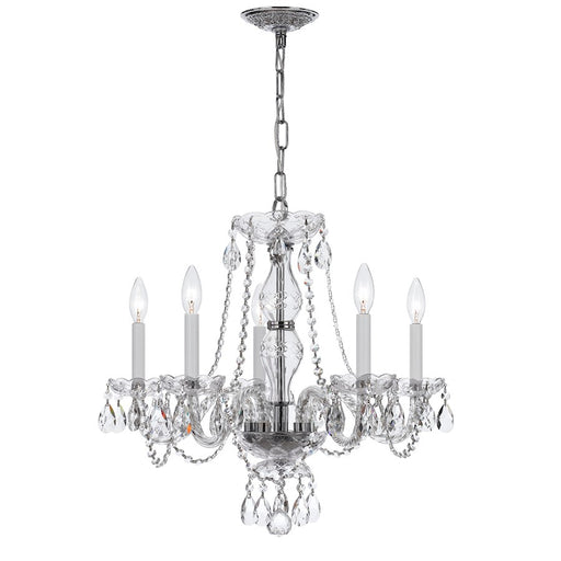 Crystorama Traditional Crystal 5 Light Chandelier, Chrome
