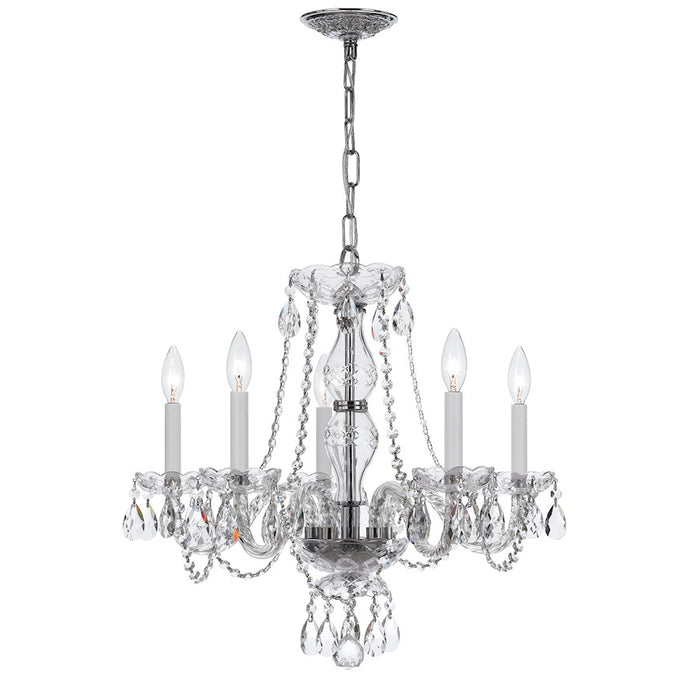 Crystorama Traditional Crystal 5 Light Chandelier, Chrome
