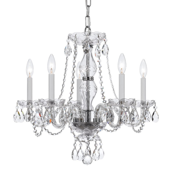 Crystorama Traditional Crystal 5 Light Chandelier, Chrome