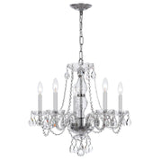 Crystorama Traditional 5 Light Crystal Chrome Chandelier V