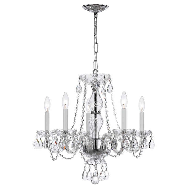 Crystorama Traditional 5 Light Crystal Chrome Chandelier V