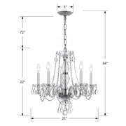 Crystorama Traditional 5 Light Crystal Chrome Chandelier V