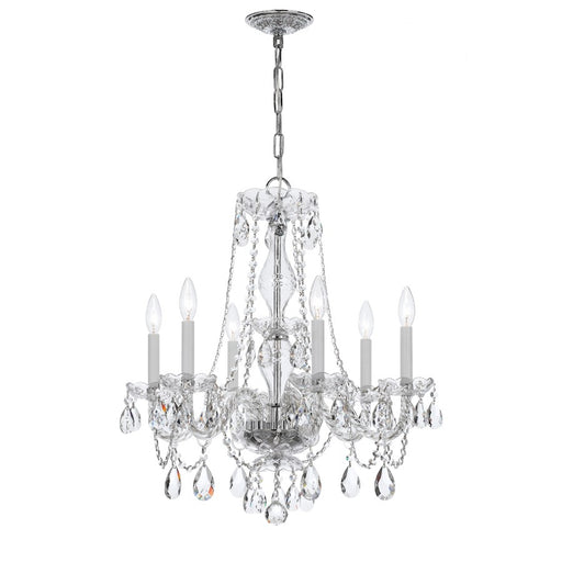 Crystorama Traditional Crystal 6 Light Chandelier, Chrome - 5086-CH-CL-I