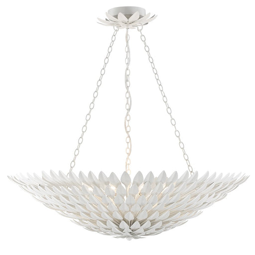 Crystorama Broche 8 Light Chandelier, Matte White