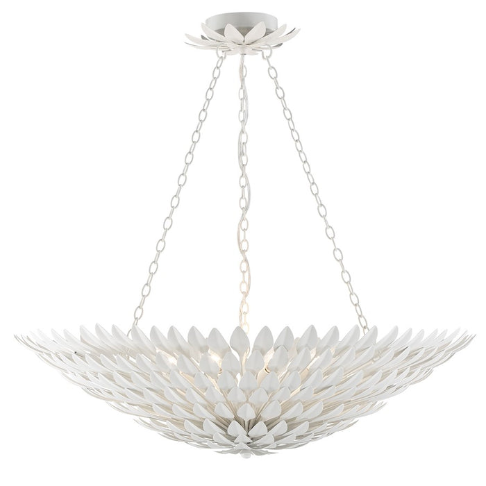 Crystorama Broche 8 Light Chandelier, Matte White