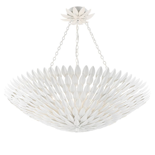 Crystorama Broche 8 Light Chandelier, Matte White