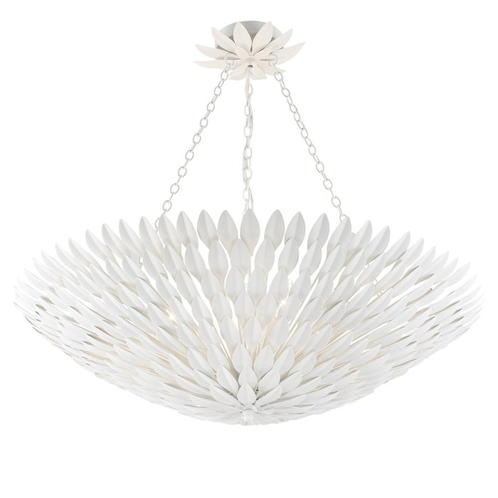 Crystorama Broche 8 Light Chandelier, Matte White