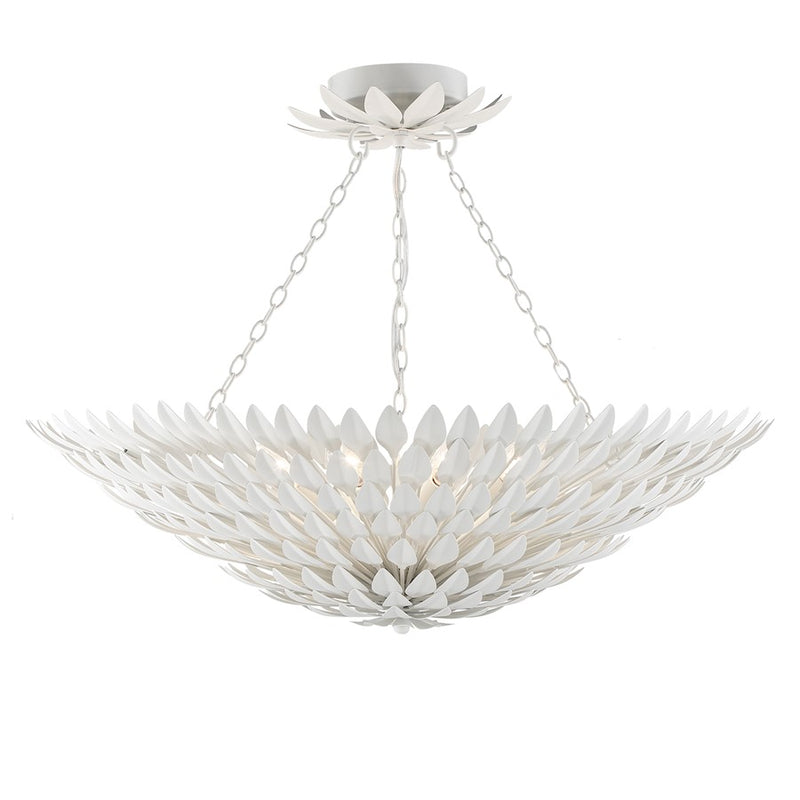 Crystorama Broche 8 Light Flush Mount, Matte White
