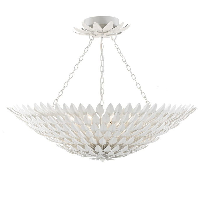 Crystorama Broche 8 Light Flush Mount, Matte White