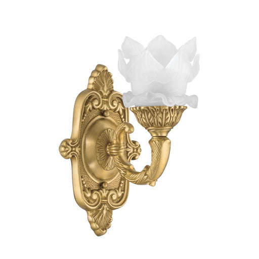 Crystorama Mayfield 1 Light 5.25" Sconce, Aged Brass/Frosted