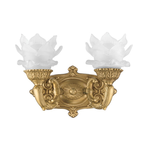 Crystorama Mayfield 2 Light 11.5" Sconce, Aged Brass/Frosted