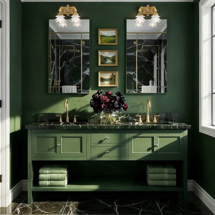 Crystorama Mayfield 2 Light 11.5" Sconce, Aged Brass/Frosted