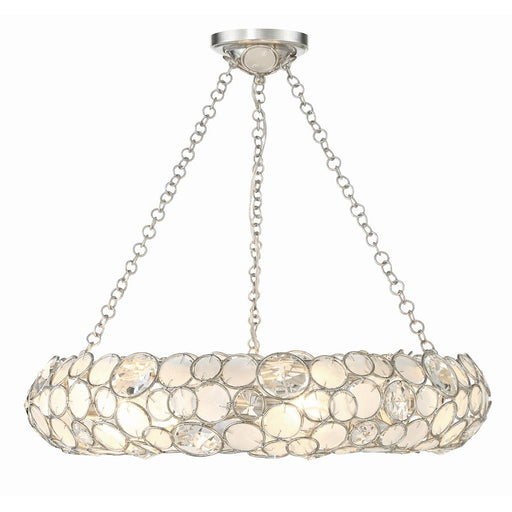 Crystorama Palla 6 Light Chandelier, Antique Silver