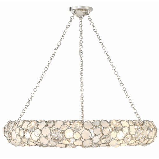 Crystorama Palla 8 Light Chandelier, Antique Silver