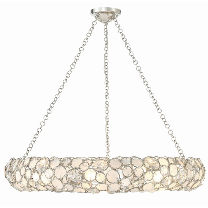 Crystorama Palla 8 Light Chandelier, Antique Silver