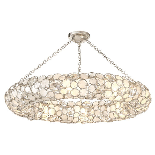 Crystorama Palla 8 Light Semi Flush Mount, Antique Silver