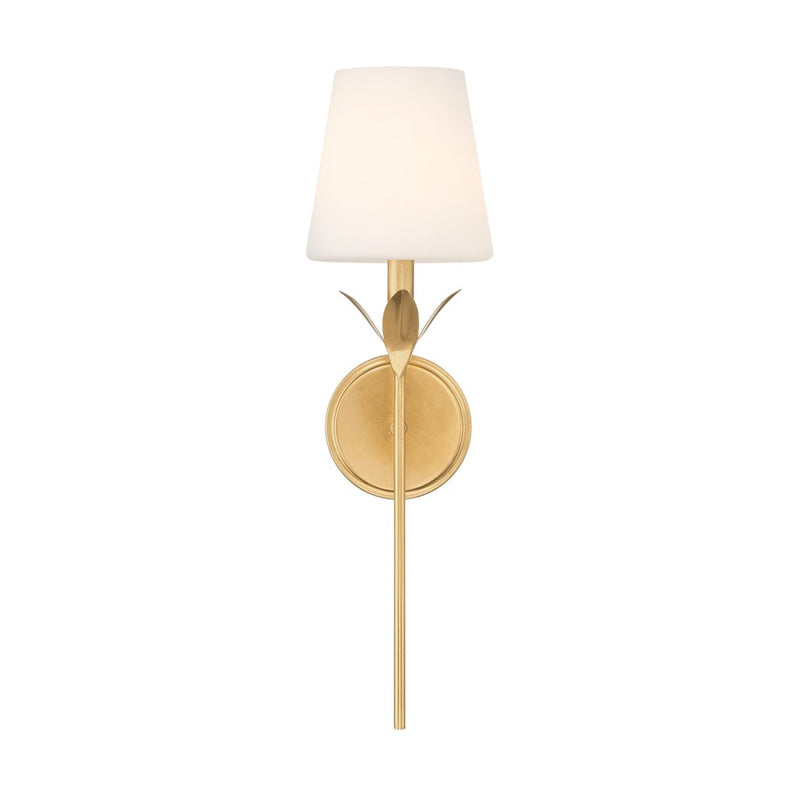 Crystorama Broche 1 Light 6" Sconce, Antique Gold/White