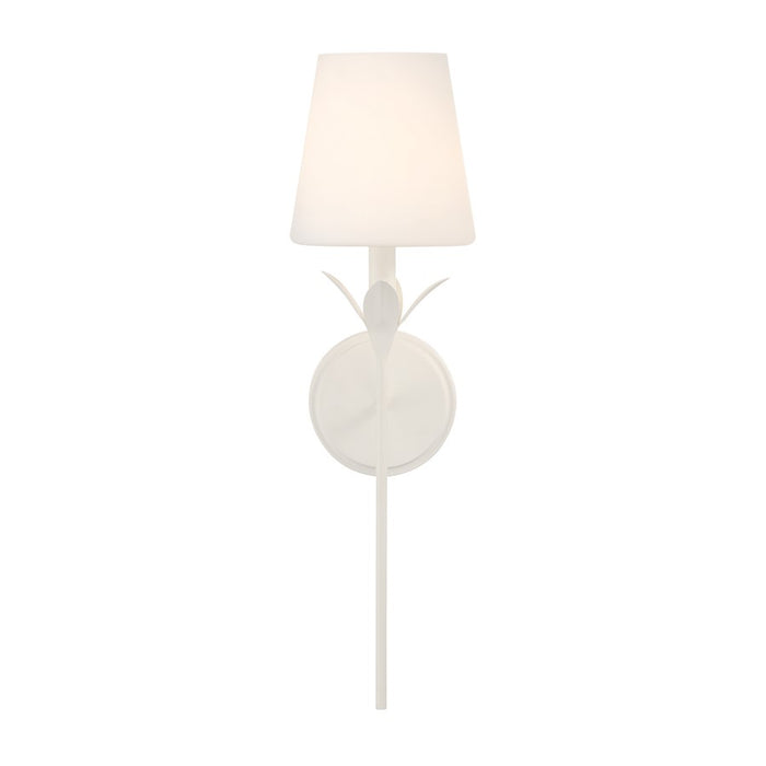 Crystorama Broche 1 Light 6" Sconce, Matte White/White