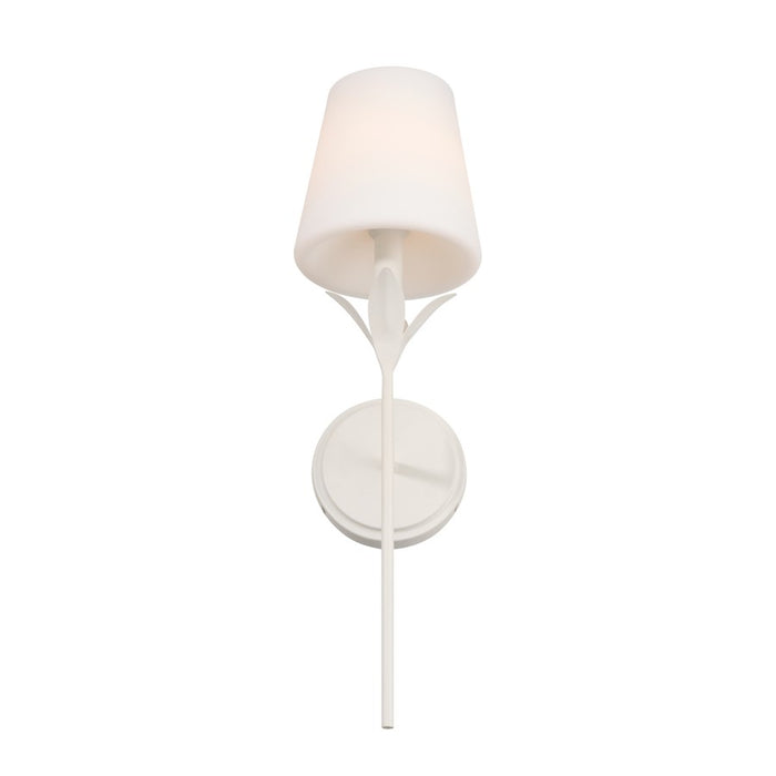 Crystorama Broche 1 Light 6" Sconce, Matte White/White