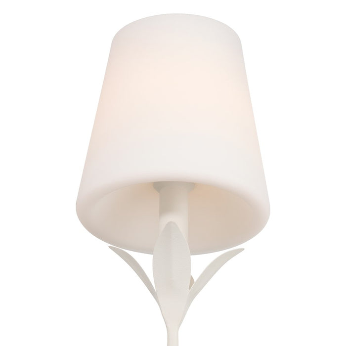 Crystorama Broche 1 Light 6" Sconce, Matte White/White