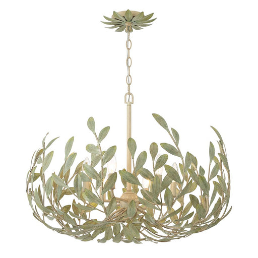 Crystorama Broche 6 Light Chandelier, Champagne Green Tea - 533-CT