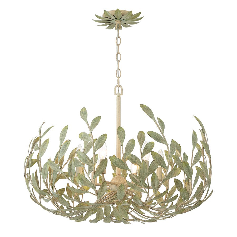 Crystorama Broche 6 Light Chandelier, Champagne Green Tea - 533-CT