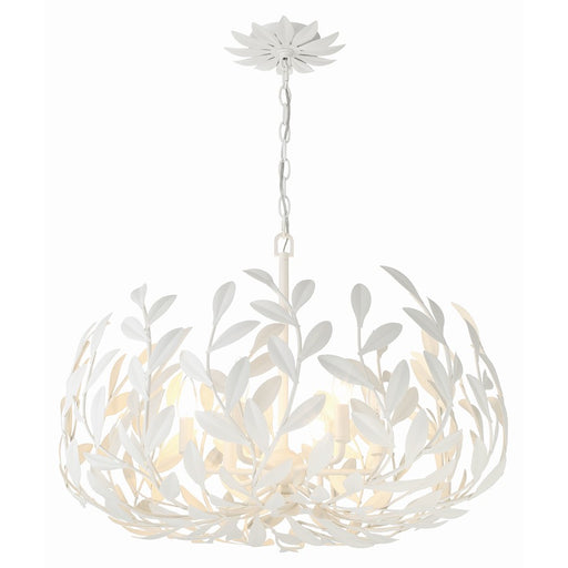 Crystorama Broche 6 Light 27" Chandelier, Matte White