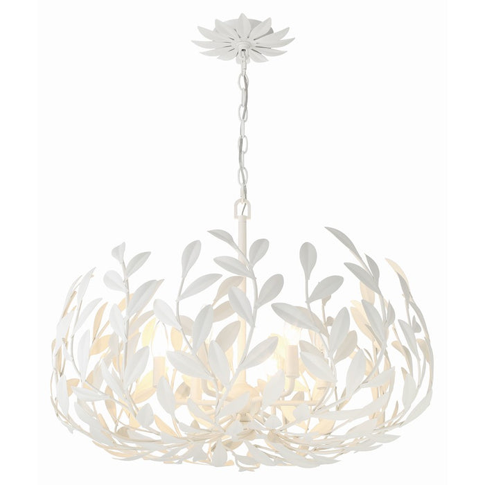 Crystorama Broche 6 Light 27" Chandelier, Matte White