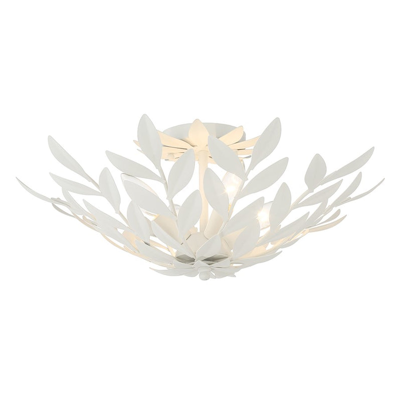 Crystorama Broche 4 Light Semi Flush Mount, Matte White