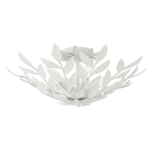 Crystorama Broche 4 Light Semi Flush Mount, Matte White