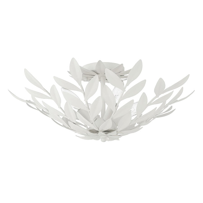 Crystorama Broche 4 Light Semi Flush Mount, Matte White