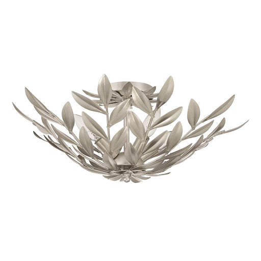 Crystorama Broche 4 Light Semi Flush Mount, Antique Silver