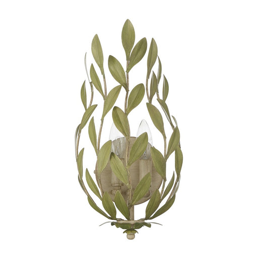 Crystorama Broche 2 Light 8.25" Sconce, Champagne Green Tea